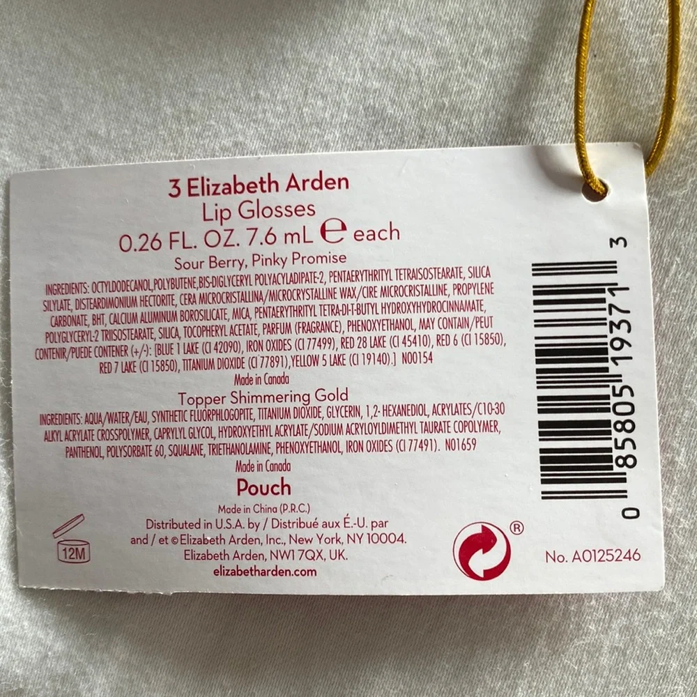 New Elizabeth Arden touch of shine set of three lip glosses